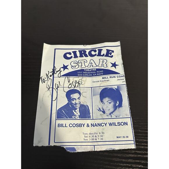 Vintage Circle Star Signed Paper By Bill Cosby From 1960’s Unique One Of A Kind - Picture 1 of 1